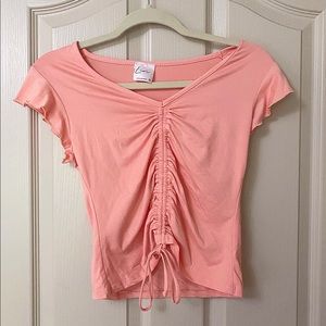 Tj Maxx - Short sleeved coral cinched blouse top 🎀